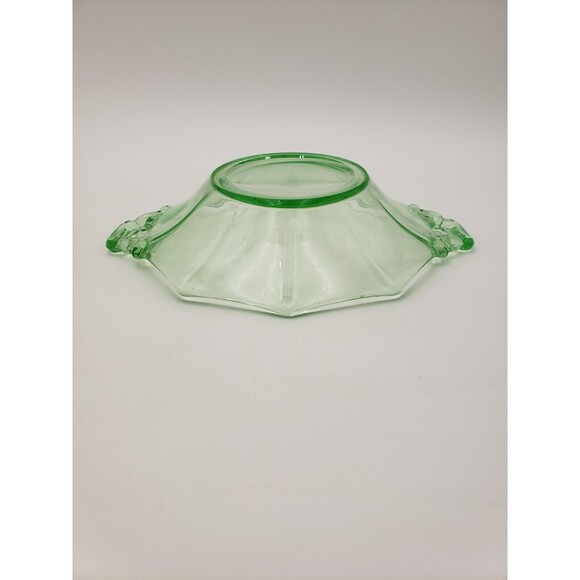Vintage Cambridge Glass Decagon Green Bon Bon Dish Uranium Glass Light Emerald - Picture 8 of 10